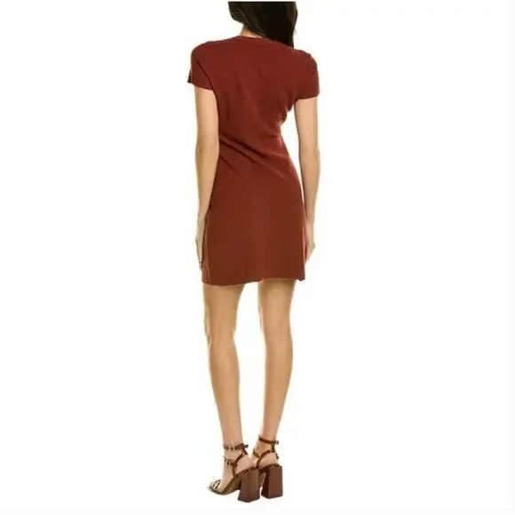 Theory Branteen Mini Sheath Dress Brown Rust Women’s Small Naturecore Neutral - Picture 4 of 14
